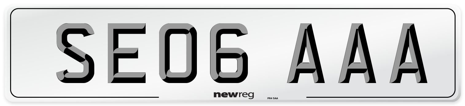 SE06 AAA Number Plate from New Reg